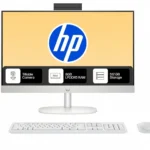 HP All-in-One 24 Ryzen 3 Quad Core (8 GB LPDDR5/512 GB SSD/Windows 11 Home/24 Inch Screen/24-cr0014 / 24-cr0016) with MS Office (White)